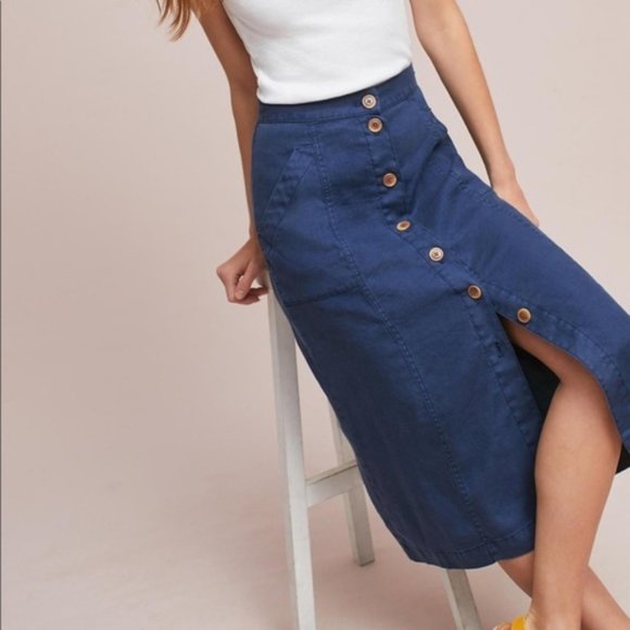 Anthropologie Dresses & Skirts - Anthropologie Riverine Button Down Midi Skirt